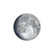 Zunehmender Mond mit Horizont