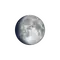 Zunehmender Mond mit Horizont