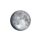 Zunehmender Mond mit Horizont