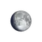 Zunehmender Mond mit Horizont