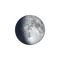 Zunehmender Mond mit Horizont