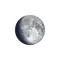 Zunehmender Mond mit Horizont