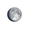 Zunehmender Mond mit Horizont