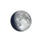 Zunehmender Mond mit Horizont