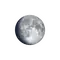 Zunehmender Mond mit Horizont