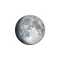 Zunehmender Mond mit Horizont