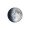 Zunehmender Mond mit Horizont
