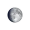 Zunehmender Mond mit Horizont