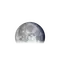 Abnehmender Mond mit Horizont