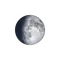Zunehmender Mond mit Horizont
