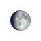 Zunehmender Mond mit Horizont
