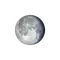Abnehmender Mond mit Horizont