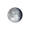 Abnehmender Mond mit Horizont
