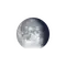 Abnehmender Mond mit Horizont