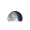 Abnehmender Mond mit Horizont