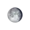 Abnehmender Mond mit Horizont