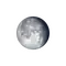Abnehmender Mond mit Horizont