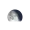 Abnehmender Mond mit Horizont