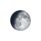 Zunehmender Mond mit Horizont