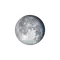 Abnehmender Mond mit Horizont