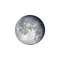 Abnehmender Mond mit Horizont