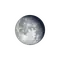 Abnehmender Mond mit Horizont