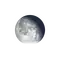 Abnehmender Mond mit Horizont