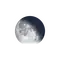 Abnehmender Mond mit Horizont