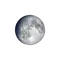 Zunehmender Mond mit Horizont