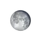 Abnehmender Mond mit Horizont