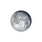 Abnehmender Mond mit Horizont