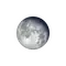 Abnehmender Mond mit Horizont
