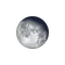 Abnehmender Mond mit Horizont