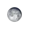 Abnehmender Mond mit Horizont