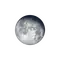Abnehmender Mond mit Horizont