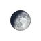 Zunehmender Mond mit Horizont
