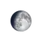 Zunehmender Mond mit Horizont
