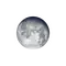 Abnehmender Mond mit Horizont