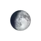 Zunehmender Mond mit Horizont