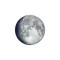 Zunehmender Mond mit Horizont