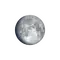 Zunehmender Mond mit Horizont