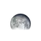 Abnehmender Mond mit Horizont