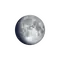 Zunehmender Mond mit Horizont