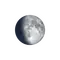 Zunehmender Mond mit Horizont