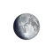 Zunehmender Mond mit Horizont