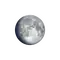 Zunehmender Mond mit Horizont