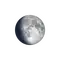 Zunehmender Mond mit Horizont