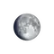 Zunehmender Mond mit Horizont