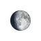 Zunehmender Mond mit Horizont