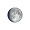 Zunehmender Mond mit Horizont